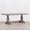 Carson Rustic Rectangular Dining Table with Grey Wash Finish