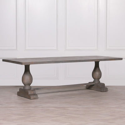 Carson Rustic Rectangular Dining Table with Grey Wash Finish