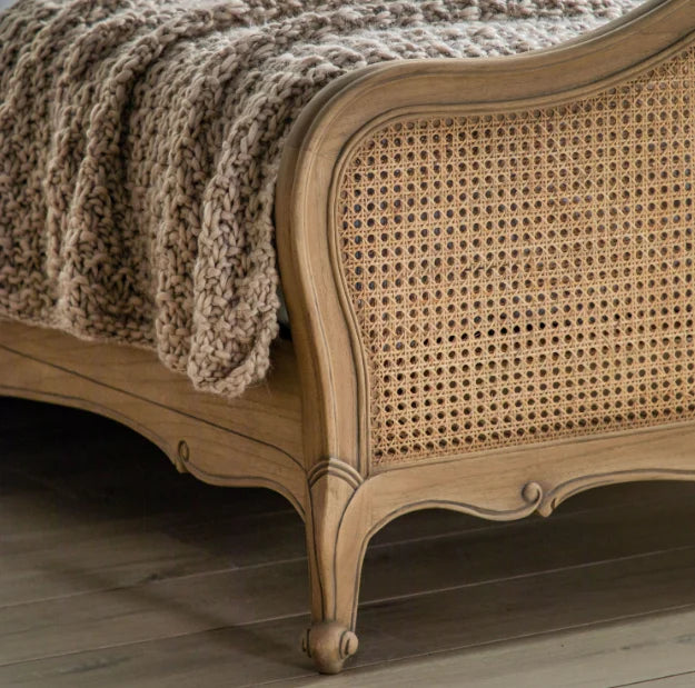 French Style Webbed Cane 6FT Super King Bed Frame
