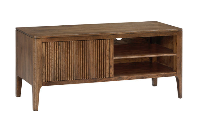 Tv Unit Ribbed Oak Aria Contemporary Ribbed Oak TV Unit 120cm - Salty Casa