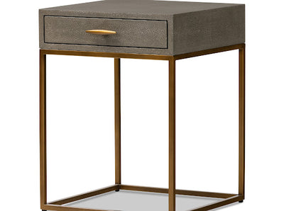 Hampton Bedside Table | Grey Shagreen