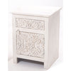 Jaipur Carved Mango Wood Side Table with Storage