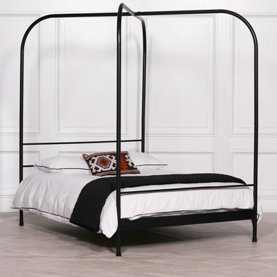 Industrial Black 4-Poster King Size 5FT Bed Frame