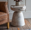 Khay Rustic Contemporary Round Side Table