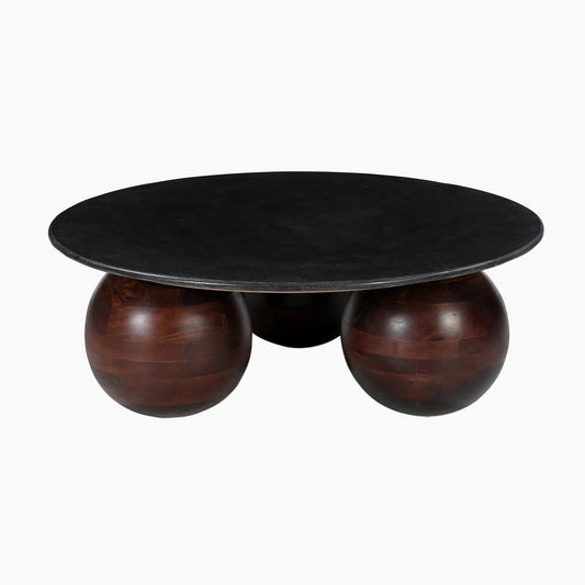 Khloe Sculpted Coffee Table with Marble Top