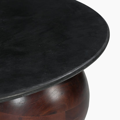 Khloe Sculpted Coffee Table with Marble Top