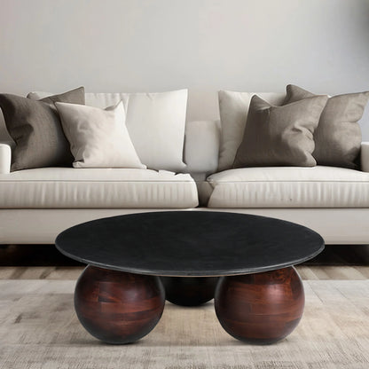 Khloe Sculpted Coffee Table with Marble Top