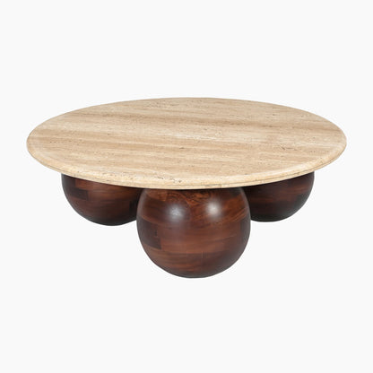 Khloe Sculpted Coffee Table with Marble Top