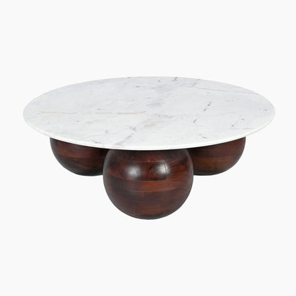 Khloe Sculpted Coffee Table with Marble Top