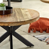 Diya Rustic Chic Wooden Coffee Table with Black Metal Legs
