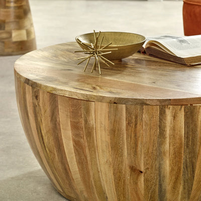 Diya Solid Wood Drum Coffee Table