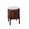 Aadhiya Ribbed Bedside Table with White Marble Top