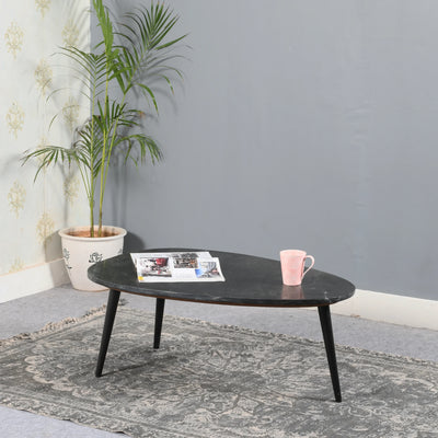 Aadhiya Modern Marble Top Coffee Table with Sleek Metal Legs