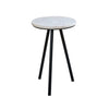 Aadhiya Contemporary Marble Side Table with Black Metal Legs