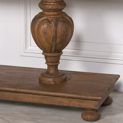 Pura Interiors Percival Balustrade Console Table 180cm | Nut Brown