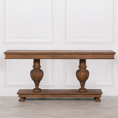 Pura Interiors Percival Balustrade Console Table 180cm | Nut Brown