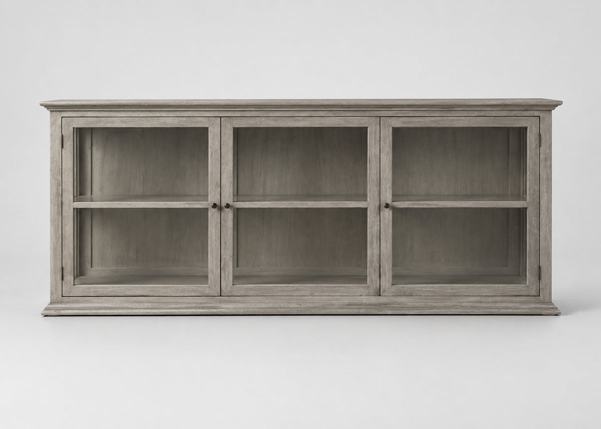 Vintage Style Bleached Sideboard Cabinet 195cm