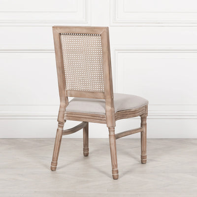 Classic Elegant Cane-Back Dining Chair with Cushioned Seat