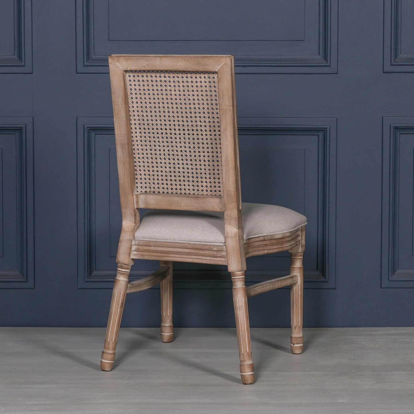 Classic Elegant Cane-Back Dining Chair with Cushioned Seat