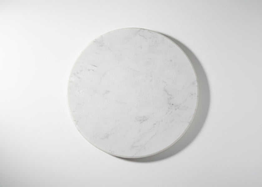 Dark Walnut Side Table with Marble Top