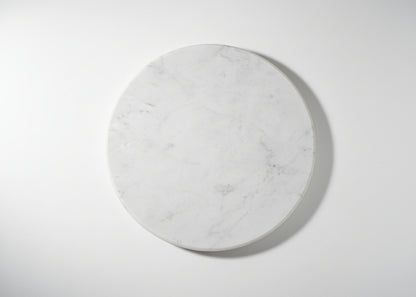 Dark Walnut Side Table with Marble Top