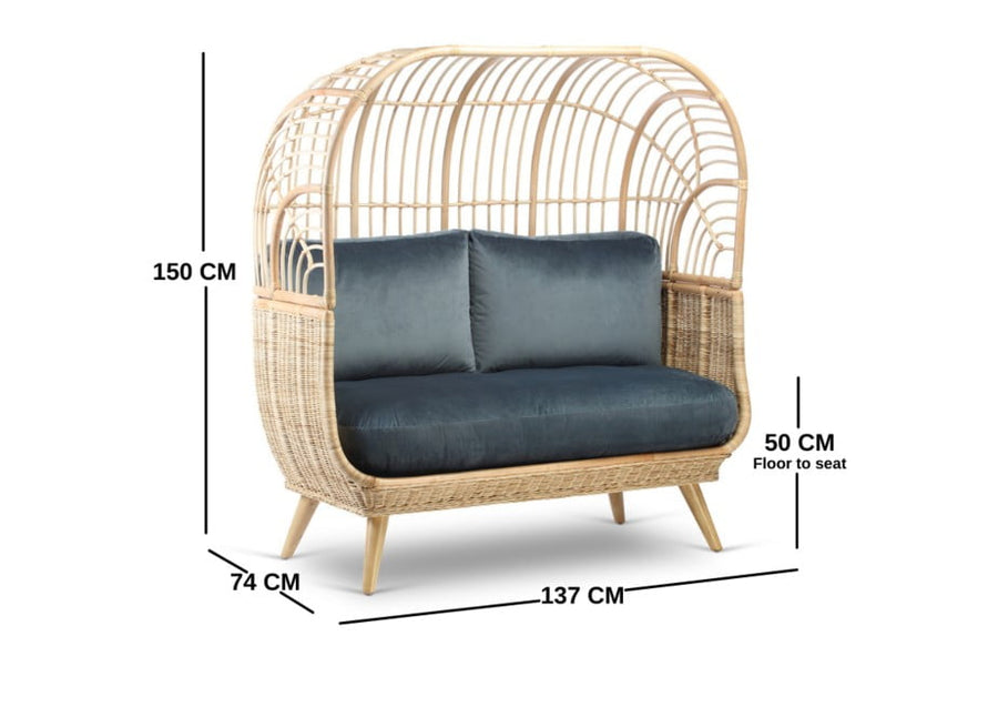 Arch 2-Seater Wicker Sofa