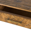 Chevron Pine Desk | 2 Drawers | Brown Gold