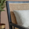 Lauriston Ash and Rattan Armchair | Black and Cream