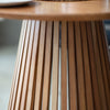 Contemporary Round Slatted Dining Table | 90cm