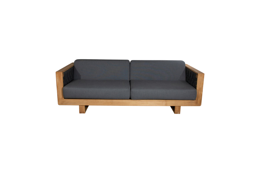 Cane-Line Angle 3 Seater Outdoor Sofa with Teak Frame and Quick Dry Cushions