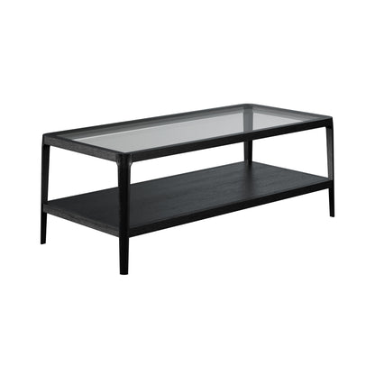 Abberley Oak Coffee Table with Glass Top 110cm x 50cm