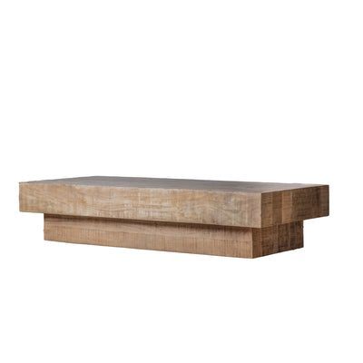 Asher Rustic Solid Wood Block Coffee Table