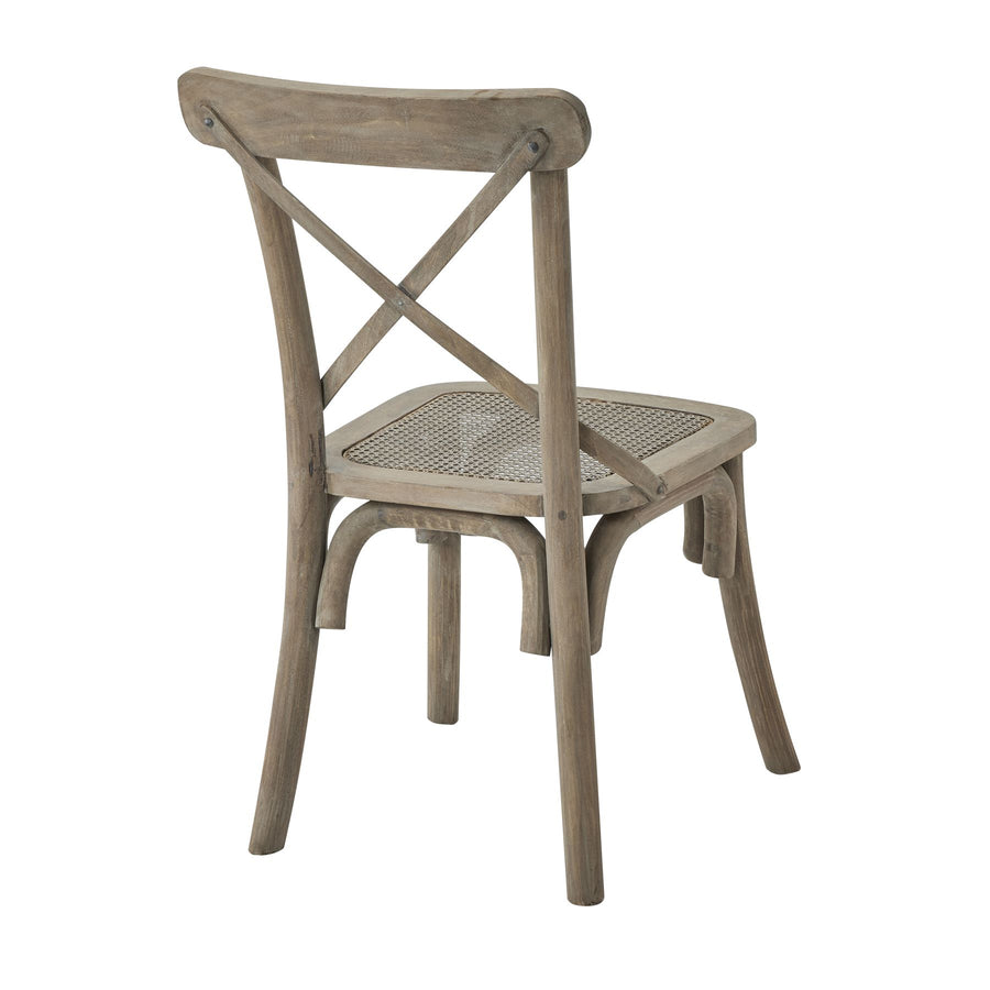 Rustic Vintage Bleached Wood Dining Chair