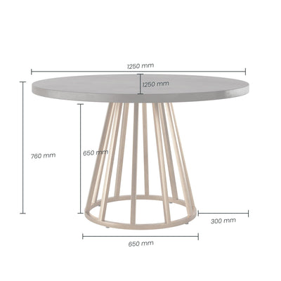 Bredon Round Dining Table 125cm - Salty Casa