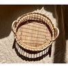 Classic Round Rattan Serving Tray with Handles