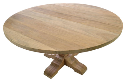 Coastal Living Aged Rustic Round Dining Table 150cm - Salty Casa