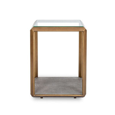 Elmley End Table with Faux Shagreen Base