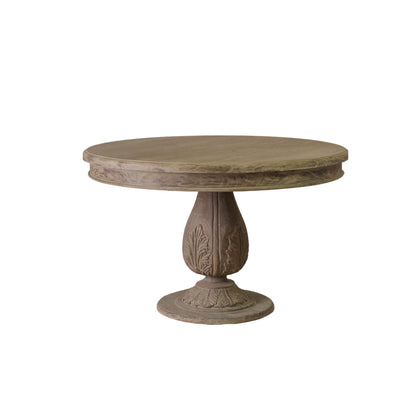 Pura Interiors Handcrafted Acorn Pedestal Dining Table | Round