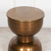 Contemporary Brass Circular Hourglass End Table