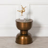 Contemporary Brass Circular Hourglass End Table