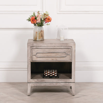 Rustic Hartley Bedside Table with Weathered Finish