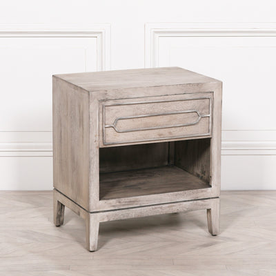 Rustic Hartley Bedside Table with Weathered Finish