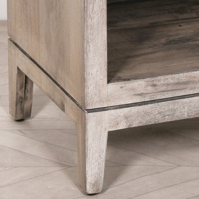 Rustic Hartley Bedside Table with Weathered Finish