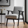 Lou Mid Century Linen Armchair