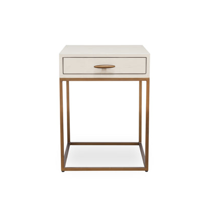 Hampton Bedside Table | Ivory Shagreen