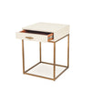 Hampton Bedside Table | Ivory Shagreen