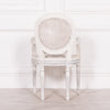 Pura Interiors French Chateau Style Rattan Dining Chair | White