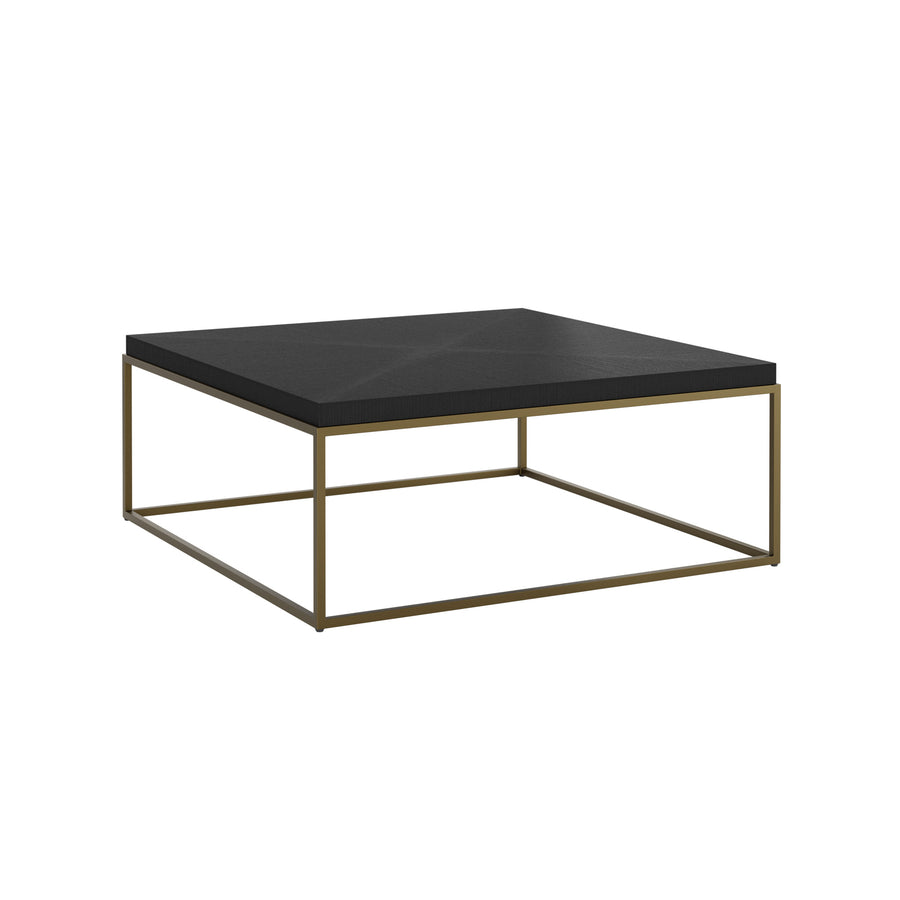 Norton Square Coffee Table | Black and Brass