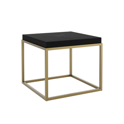 Norton Square Side Table | Black and Brass