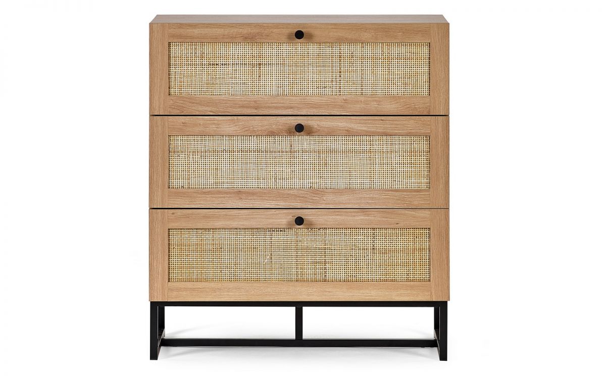 Reese Scandi-Industrial 3-Drawer Dresser 80cm